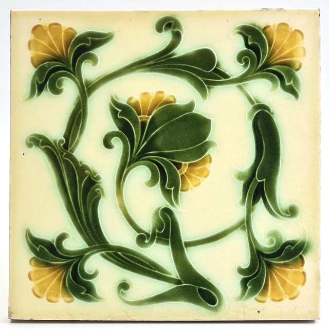 Art Nouveau Tile Pilkington Designed by James Henry Rudd C1900