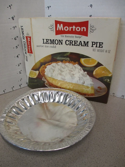 Morton TV DINNER 1960s  LEMON CREAM PIE vintage frozen food + tray