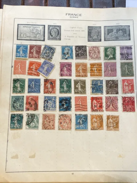 STOLDFRN Two Pages Of Old France - One Page Denmark Stamps 1920's Used