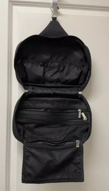 Sharper Image Black Toiletry Bag Hanging Travel Organizer Dopp Kit