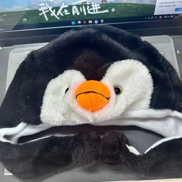 Funny Cute Cat Penguin Hat Girl Cartoon Animal Winter Ear Protection Plush HK_