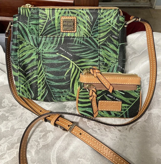 DOONEY BOURKE SET! Green Siesta Palm Leaves Tropical Crossbody Bag