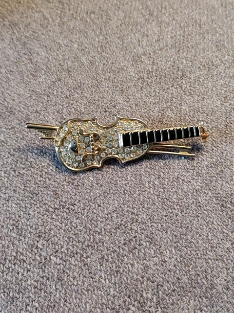 Broche Ancienne Perle et Strass Couleurs Vintage