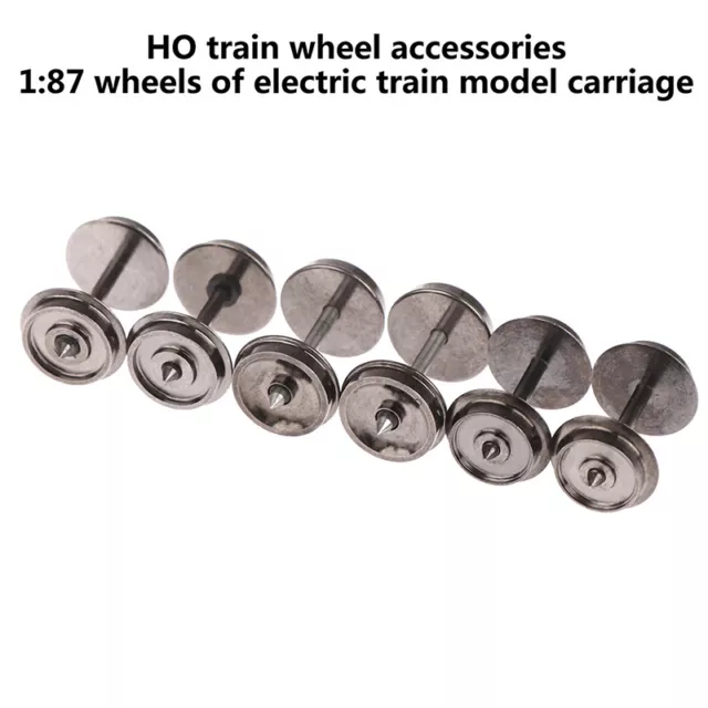 2pcs HO Scale 1:87 36'' Metal Wheels for Model Train DC wheel set C8724 SN❤