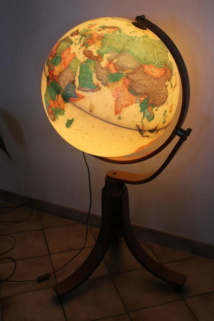 Globe terrestre lumineux sur pied 50 cm - Cross - Atmosphère - Bleu