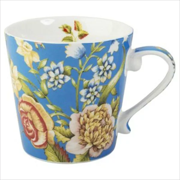 4 Fine Bone China Mug Set Blue Floral Porcelain Cup Gift Set National Trust Mugs