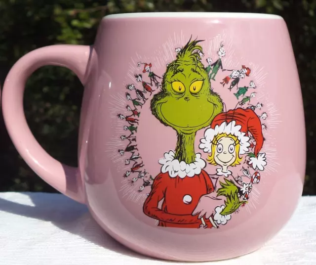 Dr Seuss THE GRINCH & Cindy Lou PINK Ceramic MUG Brand New PRIORITY Mail