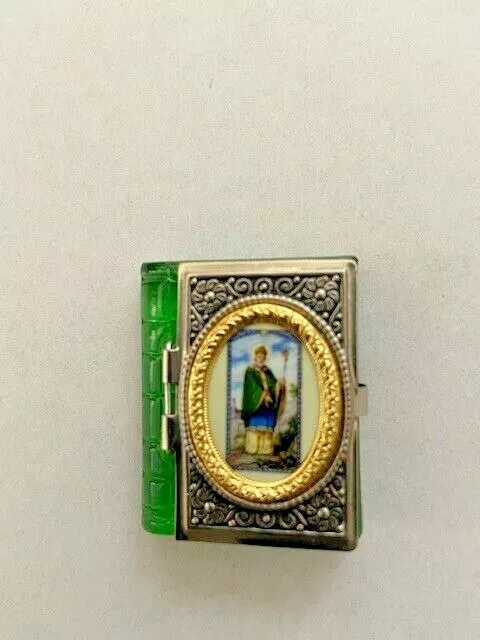 Medallón de San Patricio con imagen de San Patricio y mini-rosario