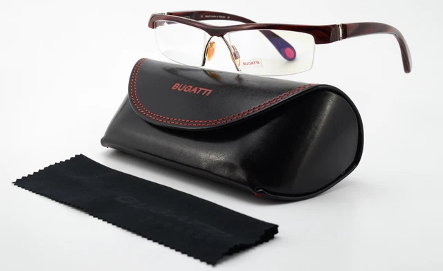 Lunettes Vintage Bugatti 23687 Demi-monture Or Noir Marron Rouge - Neuf Sans étiquette