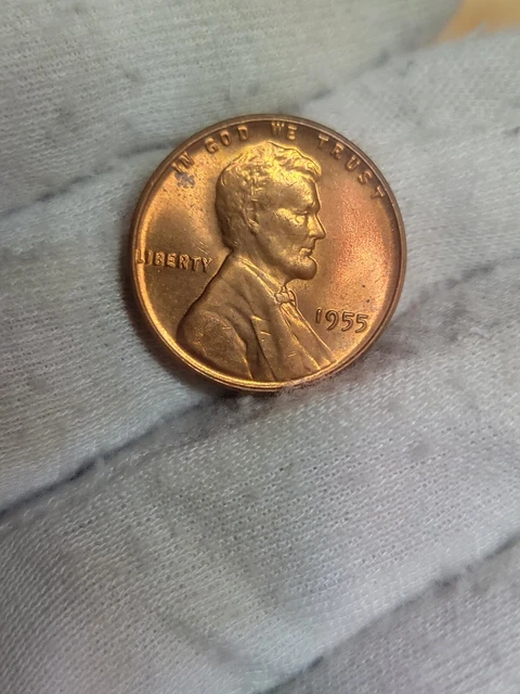 1955 Lincoln Head Wheat Cent Penny - CHOICE BU UNC RED RD COPPER