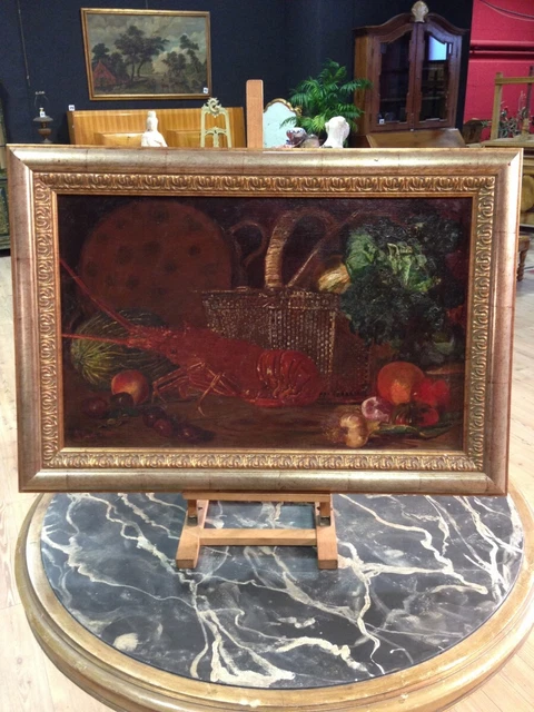 Pintura espanola antigua firmada oleo lienzo bodegon fechada 1883 800