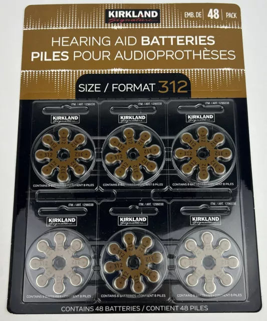 Baterías para audífonos Kirkland de 48 quilates #312 caducidad 03-23