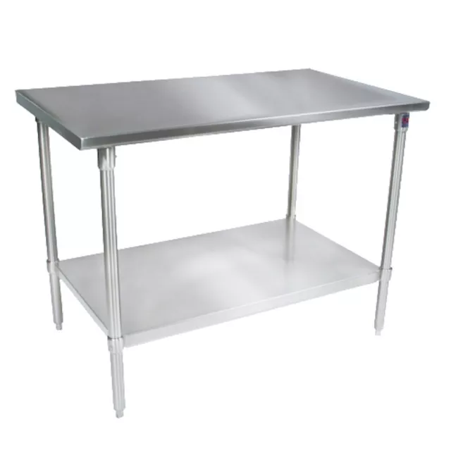 John Boos ST6-24120GSK 120"W x 24"D Work Table, Galvanized Adjust. Undershelf