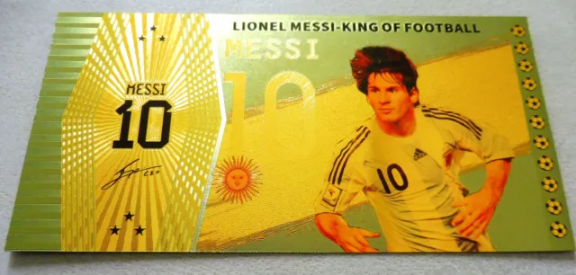 ★★ Argentine : Billet Polymer  " Or " 10 Pesos  Lionel Messi ★★ E9