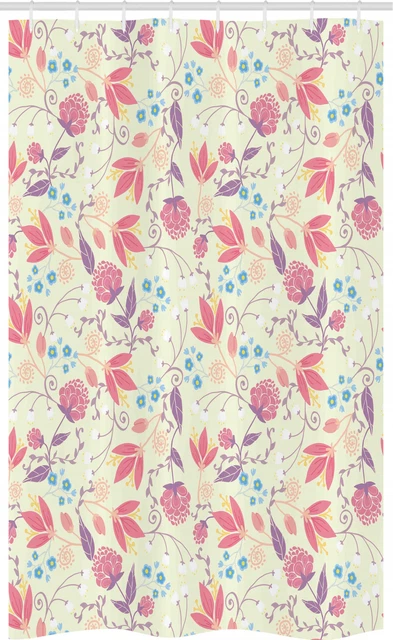 Rideaux De Douche Floral Décors De Printemps: Rideaux De Salle De Bain En Tissu Étanche Avec Des Fleurs Colorées Et Design De Papillon, Rideaux De Douche De Marchandises Pour La Maison Du