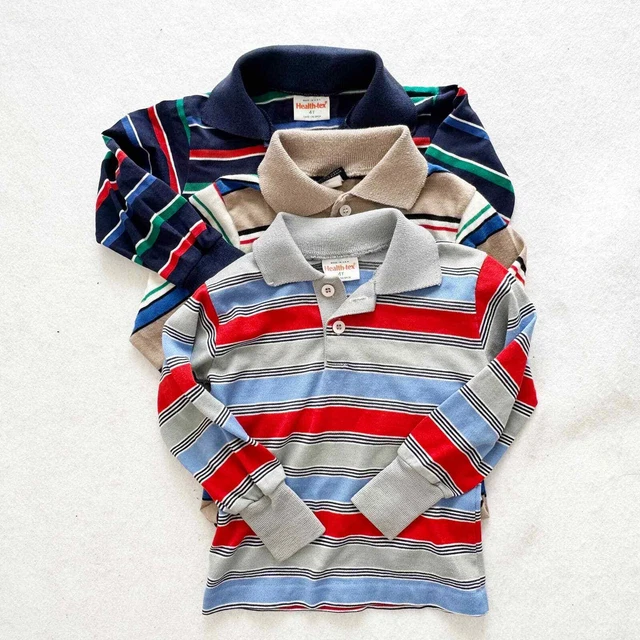 Vintage Healthtex + Wonderknit Striped Polo Bundles: 3T (?)