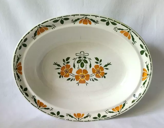 Villeroy & Boch Dresden Saxony Yellow Orange Flowers-Oval Serving Bowl 10"