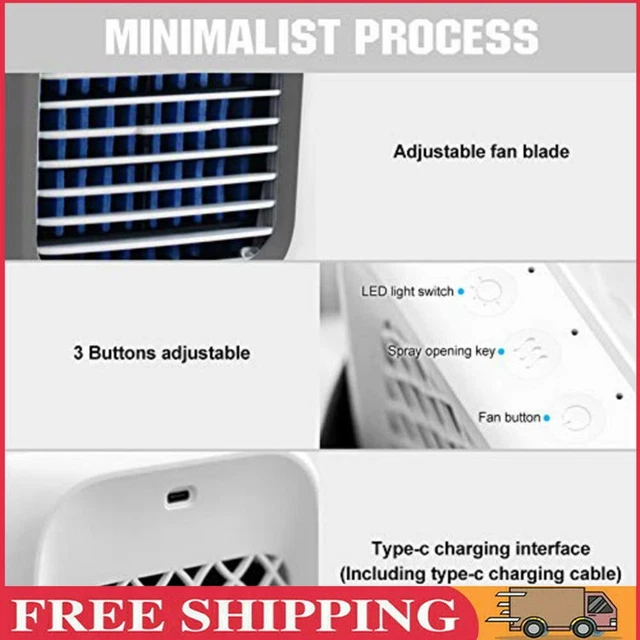 Personal Air Cooler Rechargeable Portable Air Conditioner Desktop Cooling Fan