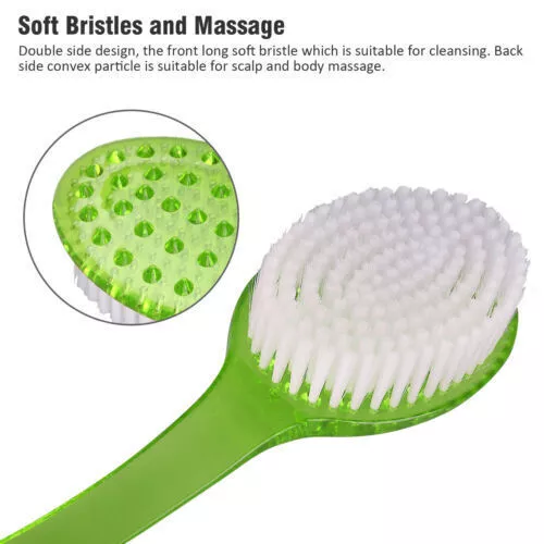 poignée Portatif Brosse à dos Brosse de bain Brosse de bain à long manche 2