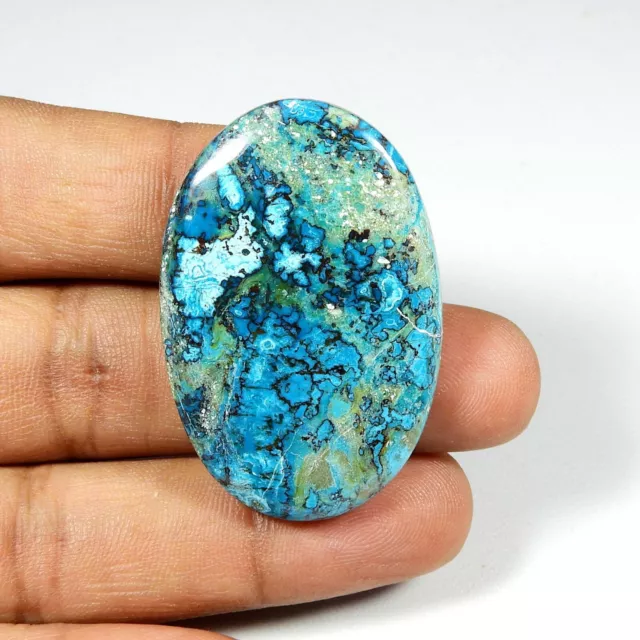 Natural Green Blue Shattuckite Cabochon Oval Shape Loose Gemstone 66 Cts #7317