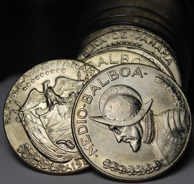 Balboa Gemma UNC Rollio Panama 1982 Mezza Balboa Monete ~ Raro ~ 400k Coniate ~ 20 