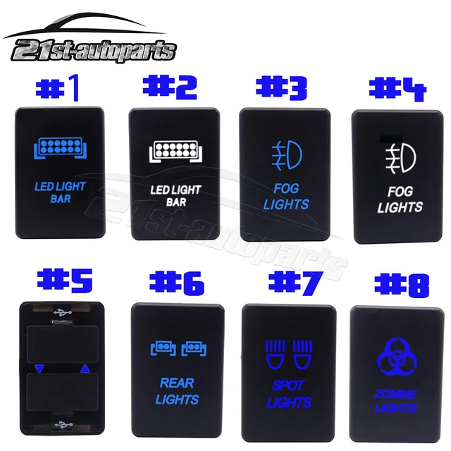 LED Push Button Rocker Switch Replace W/ Wire Kit For Toyota 4Runner RAV4 Yaris