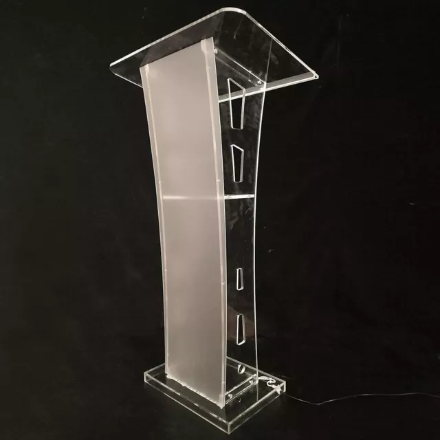 110cm Portable Clear Acrylic Podium Pulpit Lectern Conference w/Storage Shelf