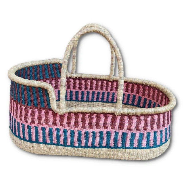 Moses Basket Woven Baby Basket New Born Gift Basket & Baby Shower Gift Basket