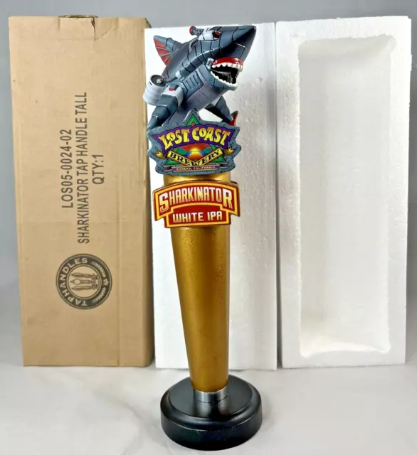 Lost Coast Brewery SHARKINATOR WHITE IPA Shark Craft Draft Beer 11" Tap Handle