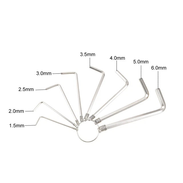 Hex Clé Set, 8 in 1 L Forme Combinaison Clé Anneau(Ton Argent) 2