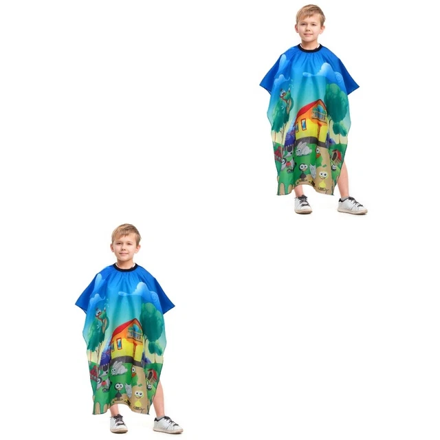 2x mantello per capelli bambini parrucchiere mantello panno bambino mantello taglio capelli