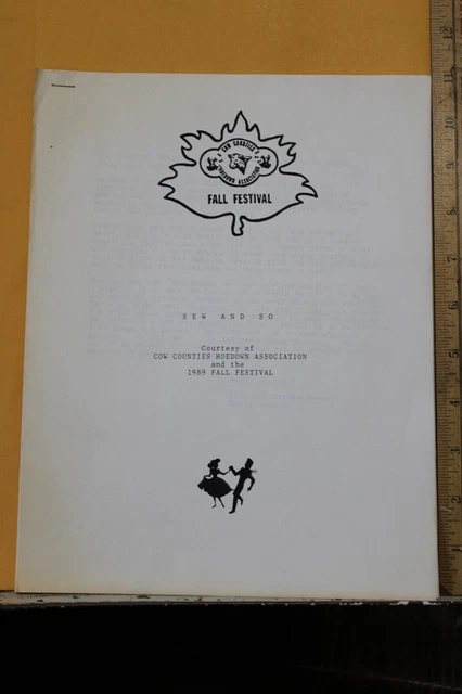1989 Cow Counties Hoedown Association Sew and So Fall Festival Taggart programa