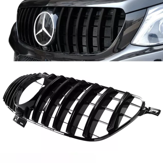 Kühlergrill Schwarz passt für Mercedes W166 GLE ab 2015-18 Sport-Panamericana GT