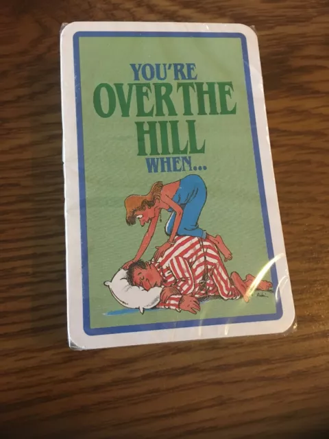 Vintage playing Cards:You're over the hill when...  Green/blue Border