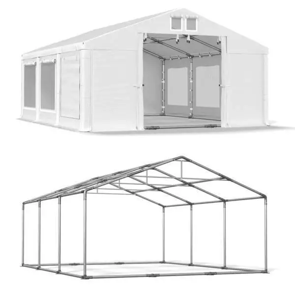 Partyzelt 4x6 Pavillon PVC Moskitonetz Bierzelt Gartenzelt Event 6x4 weiß PVC SP