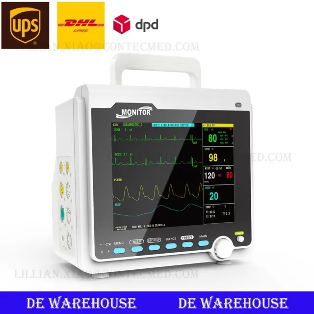 CMS6000 ICU Patientenüberwachung Vitalzeichen Monitor ECG NIBP SPO2 TEMP RESP PR