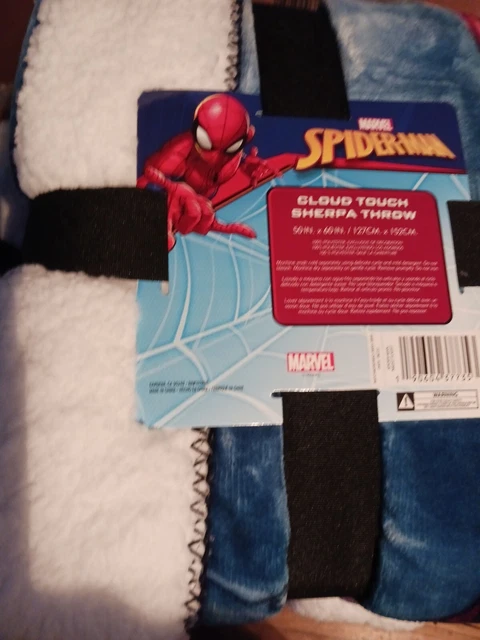 Spider-Man Marvel Sherpa Backed Throw Blanket Soft Plush 50 x 60 In new