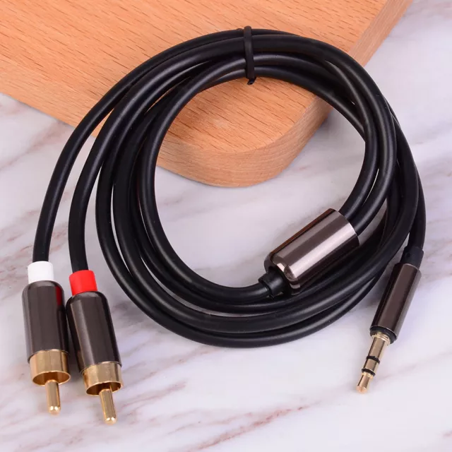 1m 3.5mm Male jack to 2 rca male aux stereo analog audio Y adapter cable c>k>