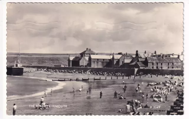 A Valentine's "Real Photo" Postcard of The Beach, Eyemouth. Berwickshire.