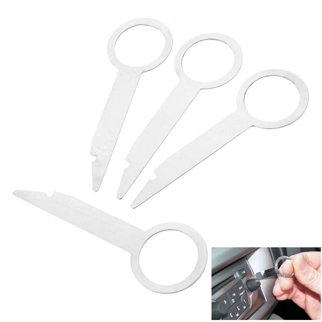 4 Outils De Suppression Stéréo Kenwood 2001+ - Clés Extraction Autoradio Métal Argent 12cm