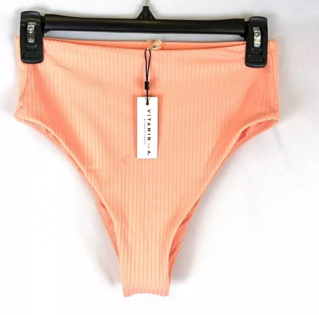 Vitamin A Women’s High Waist Ribbed Bikini Bottom Size M