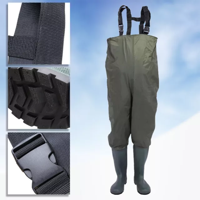 Wathose Teichhose Fischerhose Anglerhose Gummistiefel Wasserdicht Gr. 40-47