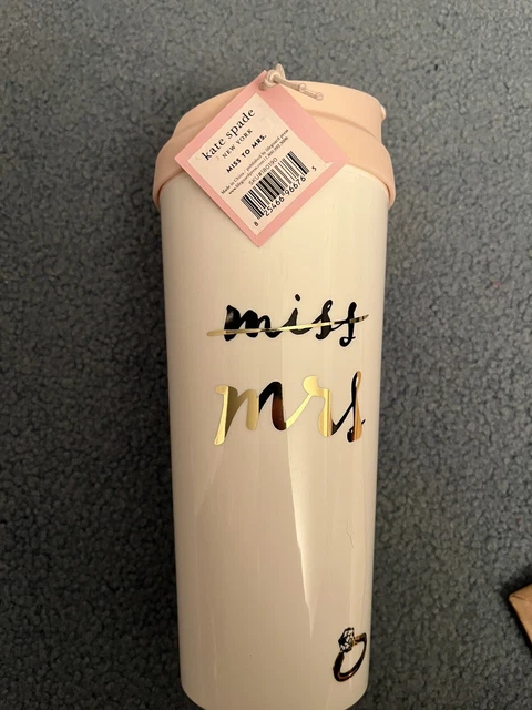 KATE SPADE (Bride: From Miss To Mrs.) Thermal Travel Mug Tumbler Cup Coffee 16oz