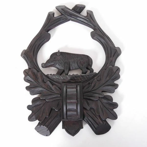 Completo Hecho a Mano Tallado Escudo de Trofeo para Jabalí Hauer 2