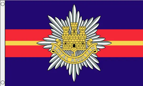Cortina de ataúd con bandera militar del Regimiento Real Anglian con envío rápido