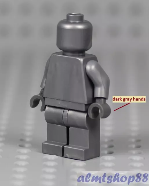 LEGO - Monochrome Minifigure - Genuine Brand Plain Solid Torso Legs Male Female