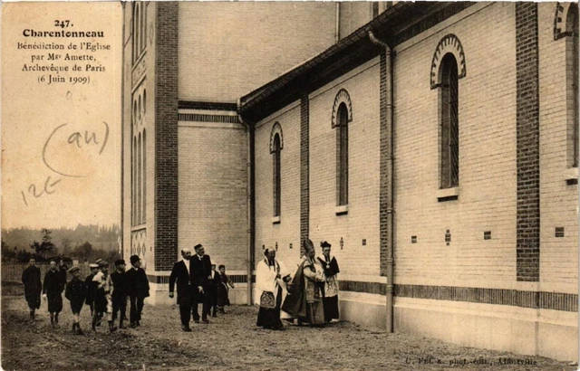 CPA AK CHARENTONNEAU Benediction de Église par Mgr Amette (600058)