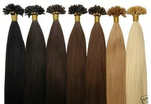 50 100 150 Extensions Pose A Chaud Cheveux 100% Naturels Remy Hair 49 Cm 0.5G 1G