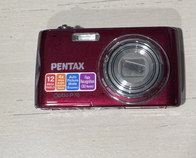 PENTAX OPTIO P70 12MP Red Compact Digital Camera 4x Zoom New
