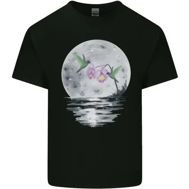 T-shirt bambini colibrì con luna e fiore